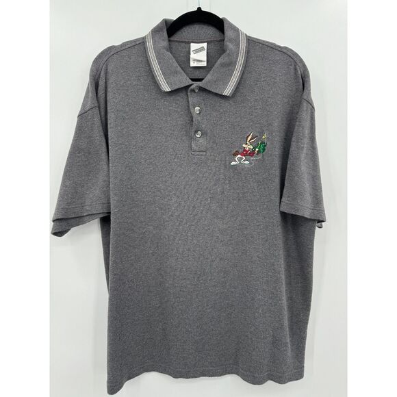 Vintage VTG Warner Brothers Bros Wile E. Coyote Golf Polo Size M - Picture 1 of 5